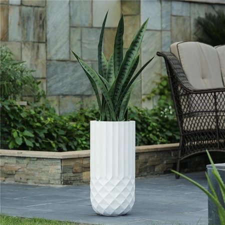 LUXEN HOME Luxen Home 24.8in. H Tall White MgO Planter WHPL1149